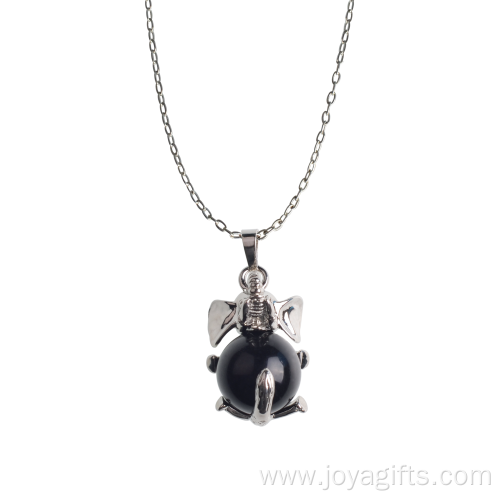 2017 Natural Black Onyx Healing Animal Necklace